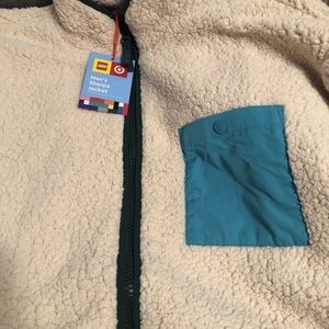 New LEGO X Target Men's Sherpa Zip Up Jacket Tan Size Large NWT